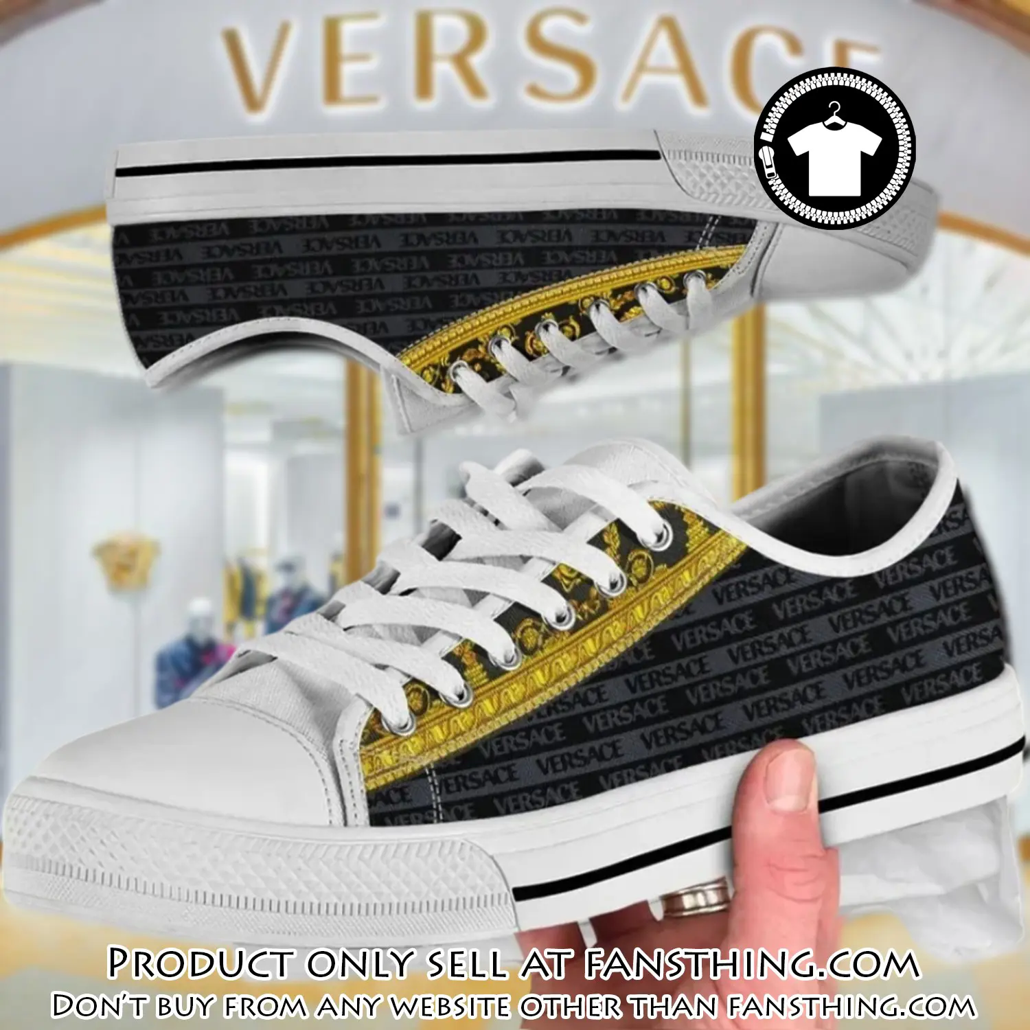 Versace grey low top canvas shoes luxury brand gifts for men women fst5546674